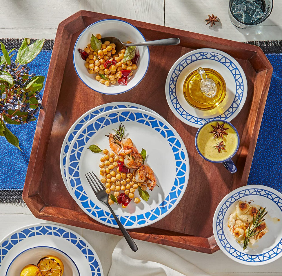 Corelle Vitrelle Micky-Mouse 12-PC Glass Dinnerware Set (Service for 4),  10.5 Dinner Plates, 8.5 Salad Plates, 16-Oz Soup Cereal Bowls-Disney