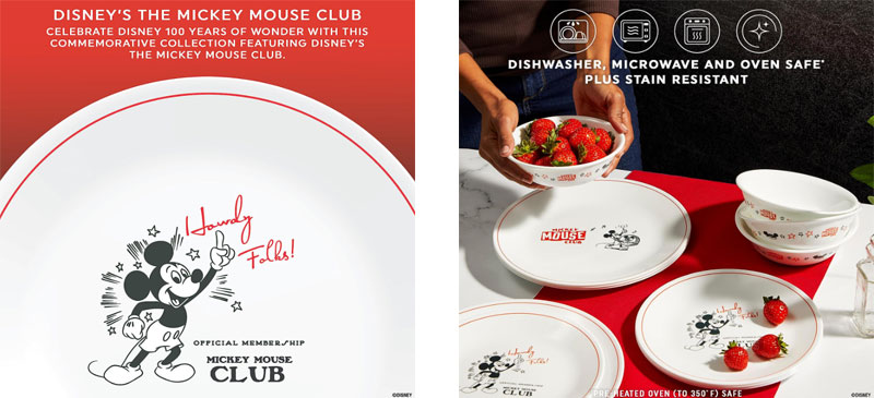 New Corelle Vitrelle Disney 100 Commemorative Set of 4 Salad Plates 8.5